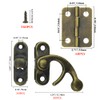 WMYCONGCONG 90pcs Small Hinge Buckle Latches 60pcs and 27x32mm Antique