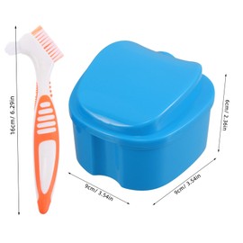 IWOWHERO 8pcs Apple Shaped Denture Care Set Fun and Portable False Tooth Storage with Soft Brush for Cleaning and Travel Compact for Oral Appliance Maintenance