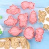 Crethinkaty Space Cookie Cutter-8 Plastic Cookie Stamp-Space Cartoon Fun Cookie