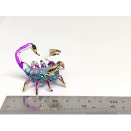 Sansukjai Scorpion Miniature Figurines Animals Hand Painted Blown Glass Art Gold Trim Collectible Gift Decorate (Multi-Purple)