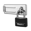 Master Lock 9140703EURD Pack Including Door Hasp and Keyed Padlock,