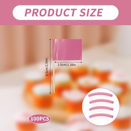 100 Pack Toothpick Flags, Blank Toothpick Flags, Food Label Sticks for Parties, Buffets, Cupcake Toppers, Cheese Labels, Charcuterie Boards, and Cocktail Picks, Red