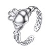 Suplight 925 Sterling Silver Adjustable Stackable Celtic Knot Claddagh Heart