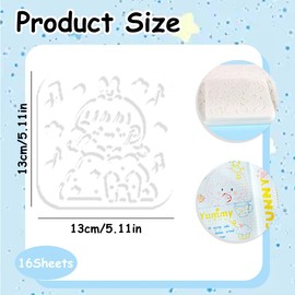 MOLZINY Pack of 16 Baby Painting Stencils Baby Shower Bib Stencils for Painting for Fabric Painting Baby Shower Animals Painting Templates for Gender Reveal Party Onesies Body Bag Shirt