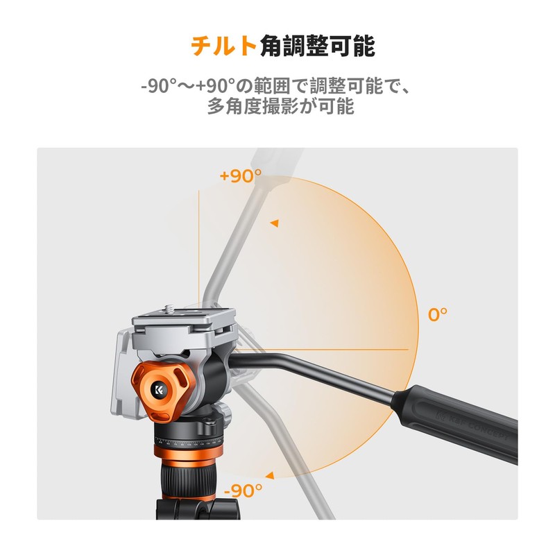 K&F Concept Fluid Head Smooth Stable Tripod Fluid Head Pan/Tilt
