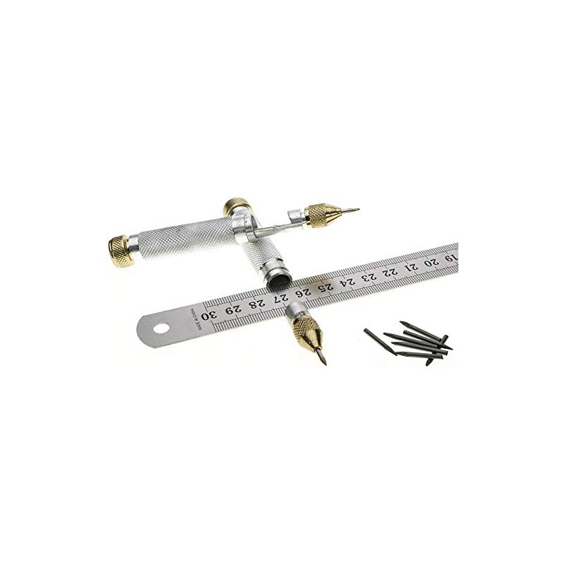 Woodstock International Steelex Plus D2331 Trammel/Circle Marker Set, Silver