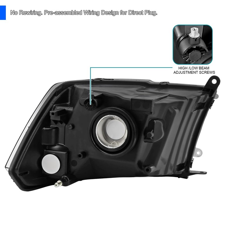 Spec-D Tuning Smoke Headlights Compatible with 2009-2018 Dodge RAM 1500/2500/3500