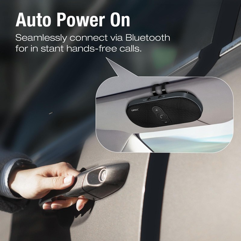 Bluetooth Car Speaker Handsfree Speakerphone: Dual 3W Wireless Car Kit