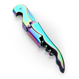 Drincarier Waiters Corkscrew Professional Waiter Corkscrew Wine openers,stainless steel Wine Key for Restaurant Waiters,Classic All-in-one Corkscrew, Bottle Opener and Foil Cutter (1Pack Iridescent)…