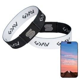 Daily Bible Verse Bracelet - Scan Phone, Christian Gifts For Men, Women, God Is Greater Than The Highs And Lows Scripture Bracelets For Prayer, Wearable Jesus Faith Devotional God Band (God's Greater)