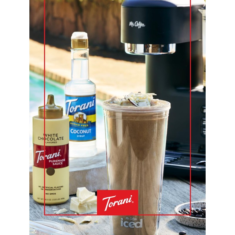 Torani Sugar Free Coffee Syrup, Coconut Flavored Syrup for Drinks,