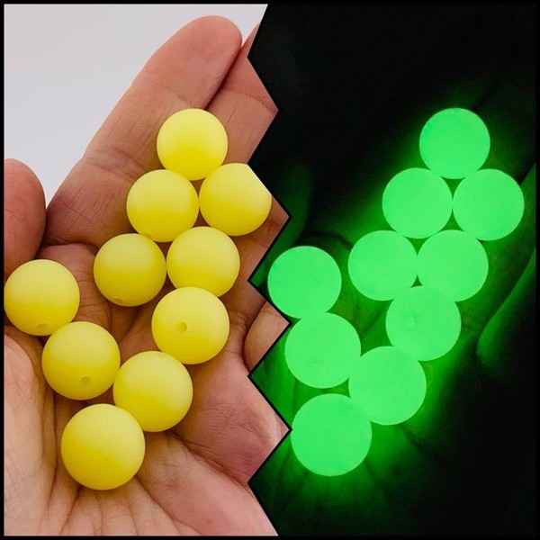 M8-Glow 15mm Silicone Beads by Color 10pk (Packs will be