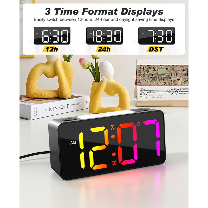RGB Extra Loud Alarm Clock for Heavy Sleeper Hearing Impaired