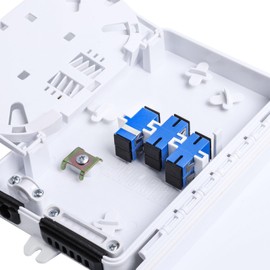 KETGUFF 6-Port Fiber Optic Distribution Box - Waterproof ABS Plastic, SC/FC/E2000 Adapters, SC/UPC Fiber Coupler