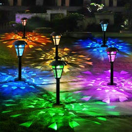 TWINSLUXES 12 Pack Solar Pathway Lights Outdoor,Color Changing Waterproof Garden Lights,LED Landscape Path Lighting Up to 12 Hrs Long Auto On/Off Dusk to Dawn for Sidewalk,Lawn, Patio, Yard…