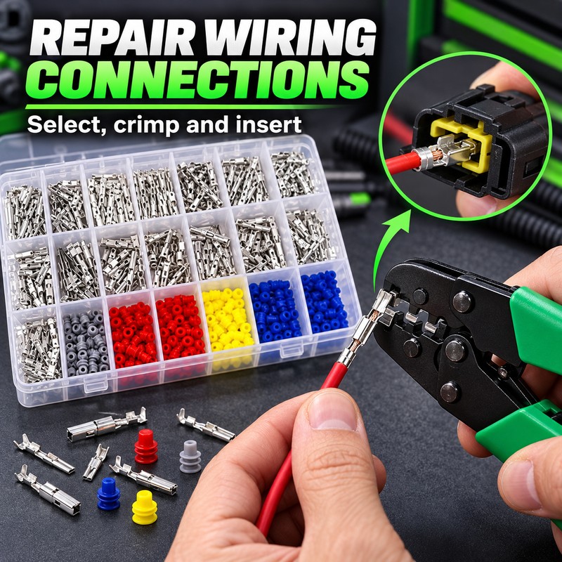 755-Piece Automotive Electrical Terminal Pin Kit, 21 Types with Waterproof