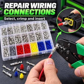 755-Piece Automotive Electrical Terminal Pin Kit, 21 Types with Waterproof Wire Seals and Removal Tools