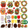 JULBEAR 9 Sets Fall Crafts, Autumn Hedgehog Craft Wreath Owl