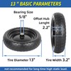13" Flat-free Solid Tire and Wheel, with 5/8" Axle Bore