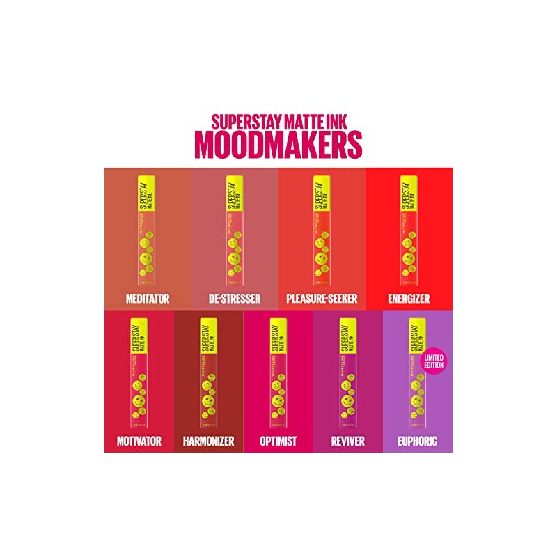 Maybelline Super Stay Matte Ink Liquid Lip Color, Moodmakers Lipstick