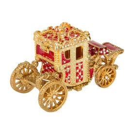 QIFU Vintage Hand Painted Royal Carriage Style Hinged Jewelry Trinket Box, Unique Gift Home Decor, Decorative Ornament Your Collection