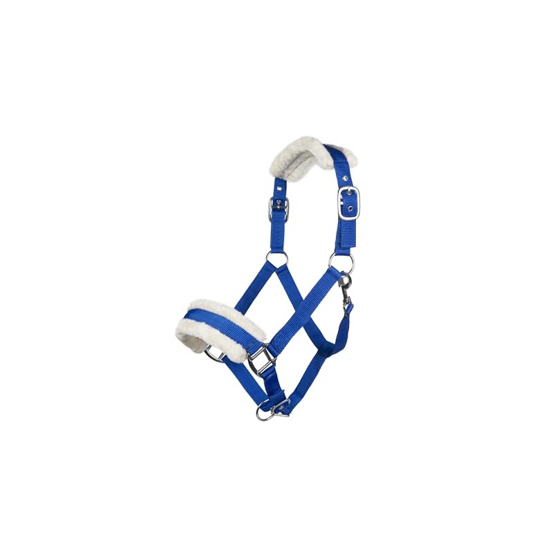 HKM Bischofhofen Headcollar with Plush Padding Royal Blue Thoroughbred