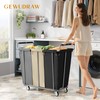 Gewudraw Large laundry hamper with Wheels, 360L 3 Bag Big