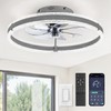 LEDIARY Ceiling Fans with Lights and Remote, 20'' Low Profile