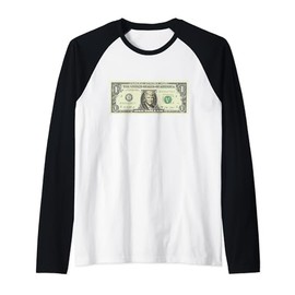 Trump 1 Dollar Bill 2024 President Trump Lovers Pro Trump Raglan Baseball Tee
