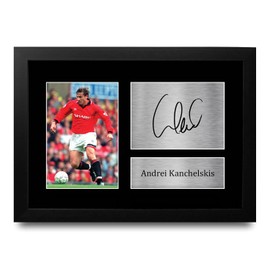HWC Trading FR A4 Andrei Kanchelskis Gifts Printed Signed Autograph Picture for Fans and Supporters - A4 Framed