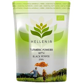 Hellenia Turmeric Powder with Black Pepper (Organic) - 250g - Natural Source of Curcumin