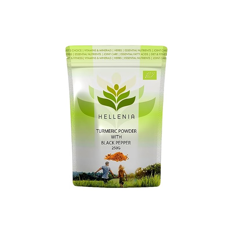 Hellenia Turmeric Powder with Black Pepper (Organic) - 250g -