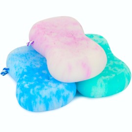 3 Pcs Exfoliating Bath Sponge Set, Soft Shower Loofah Pouf for Women, Men, and Kids, Body Wash Sponge Scrubber with 3 Colors & Large Size, Gentle Bathing Accessories for Daily Skin Cleansing