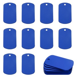 MECCANIXITY 24 Pack Rectangle Aluminum Blank Tags 50 x 30 x 1mm Engraving Stamping Blanks Metal Blanks Label for DIY Jewelry Stamping Tools, Blue