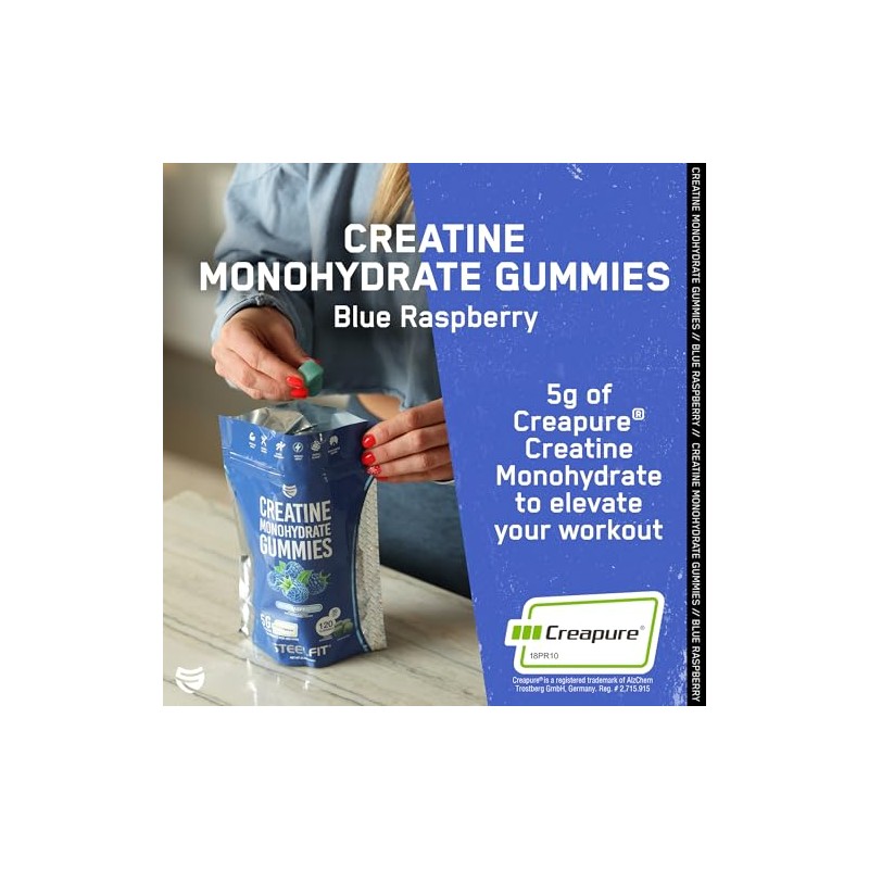 (SF) SteelFit Creatina (Creapure) 120 gomitas Blue Raspberry