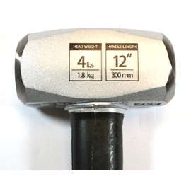 Groz 34551 12" Indestructible Striking Hammer, 4 lb, Soft 30 HRC