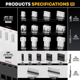 DxCRIMP Crimp Tool Connector Kit, with 23 Types JST-XH 2.5mm Connectors Set, Ratcheting Wire Crimper, Crimping Pliers, Wire Crimp Tool 32-20 AWG for Dupont, JST-SM, JST-PH, KF2510, AMP EI-Serie, Molex