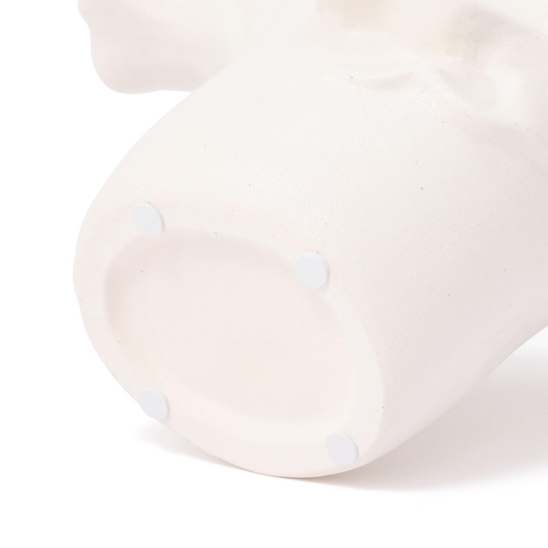 Francfranc Ceramic Ruffle Flower Base S White Ceramic Vase Home