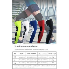 Jjoias Sports Full Long Leg Compression Knee Sleeves UV Protect Thigh Calf for Men Women Running Football Basketball Cycling (Orange,Medium)