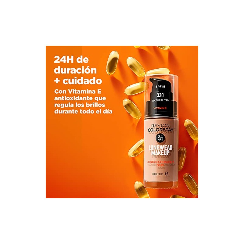 Revlon Base de Maquillaje ColorStay Make Up Cutis Mixto/Graso, Rich