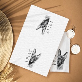 HUGANE Funny German Shepherd Gifts Hand Towels, German Shepherd Gifts for Women, German Shepherd Decor Hand Towels for Bathroom, Funny Dog Bathroom Decor, 16x24 Inches