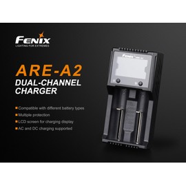 EdisonBright Fenix are-A2 Home/in-car Battery Charger for 21700/18650/16340 BBX5 Battery Carry case Bundle