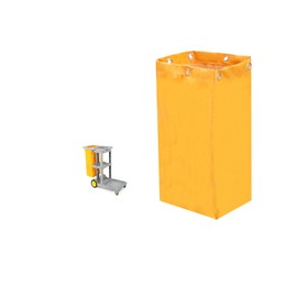 Replacement Janitorial Cart Bag-16 x 11 x 27inches, High Capacity Waterproof Thickened Housekeeping Commercial Janitorial Cleaning Cart Bag with 6 Brass Grommets - 23 Gallon (Yellow)