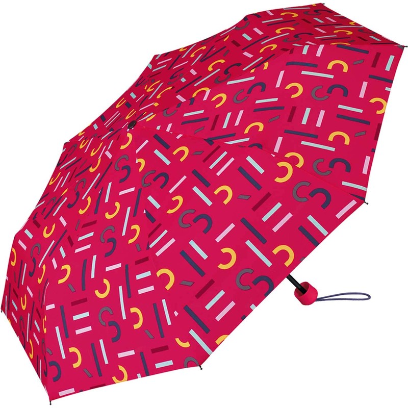 Esprit Pocket Umbrella Super Mini with Shopper Bag, Pink, modern
