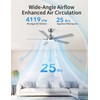 52 Inch Ceiling Fans with Lights and Remote, Brushed Nickel