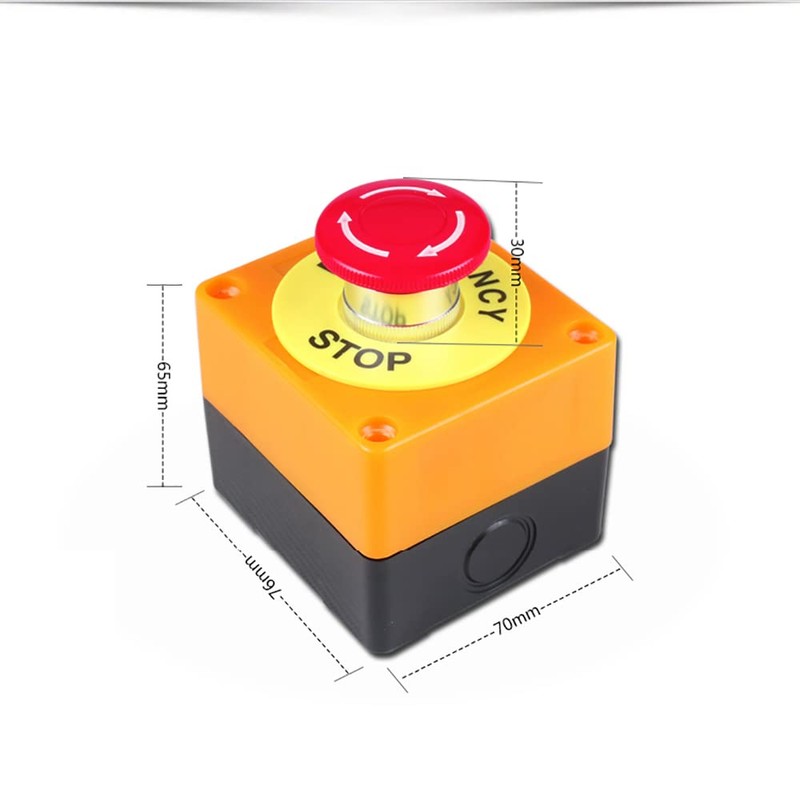 dstfuy Emergency Stop Push Button Switch,1 NC Waterproof IP65 Red