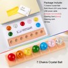 Ornalrist 7 Chakra Crystal Ball Ice Cracks Spheres with Wooden