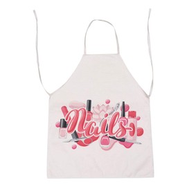 Lurrose Nail Tech Apron Adjustable Neck Long Ties Cosmetic Manicurist Switsch Scouring Nail Studio Apron Nail Techs Art Supplies