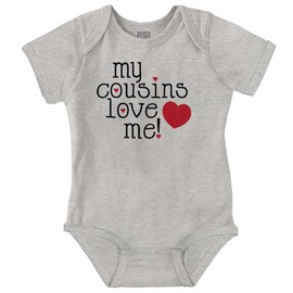 Brisco Brands My Cousins Love Me Adorable Lil Cos Baby Romper Boys or Girls Newborn