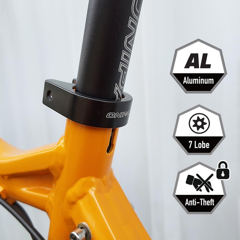 ONIPAX Bicycle Seat Clamp Protector Aluminum Alloy 31.8mm/34.9mm Black (Anti-Theft